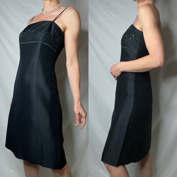 Ann‎ Taylor 100% silk flower garden beaded dress floral vintage Y2K 90s fairy - Picture 11 of 15